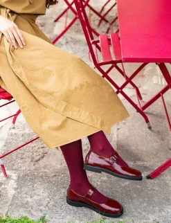 Ballerine tacco 3cm pelle bordo'