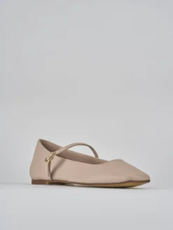 Ballerine tacco 1cm pelle rosa