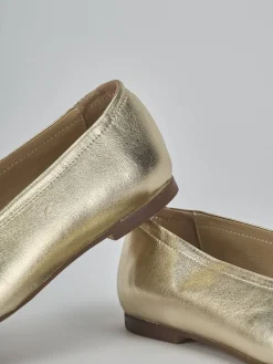 Ballerine tacco 1cm pelle oro