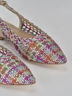 Ballerine tacco 6cm pelle multicolor