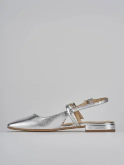 Ballerine tacco 1cm pelle argento