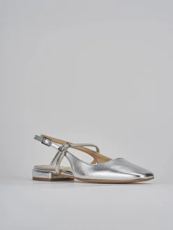 Ballerine tacco 1cm pelle argento