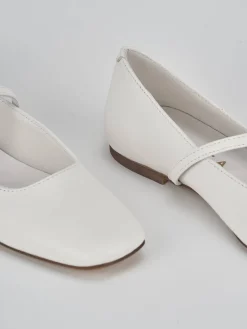 Ballerine tacco 1cm pelle bianco