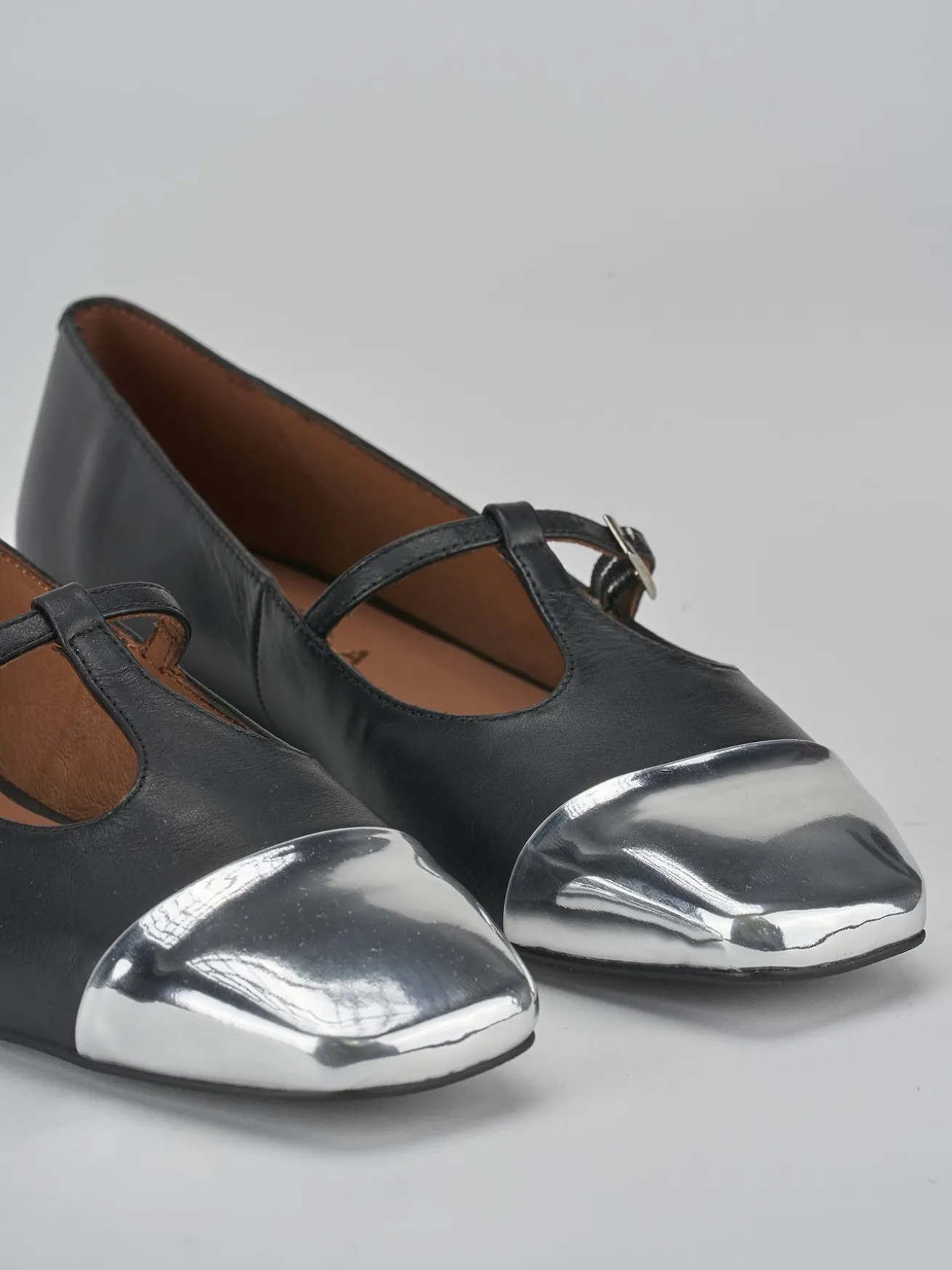 Ballerine tacco 1cm pelle nero