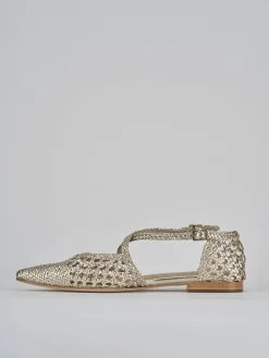 Ballerine tacco 1cm pelle oro