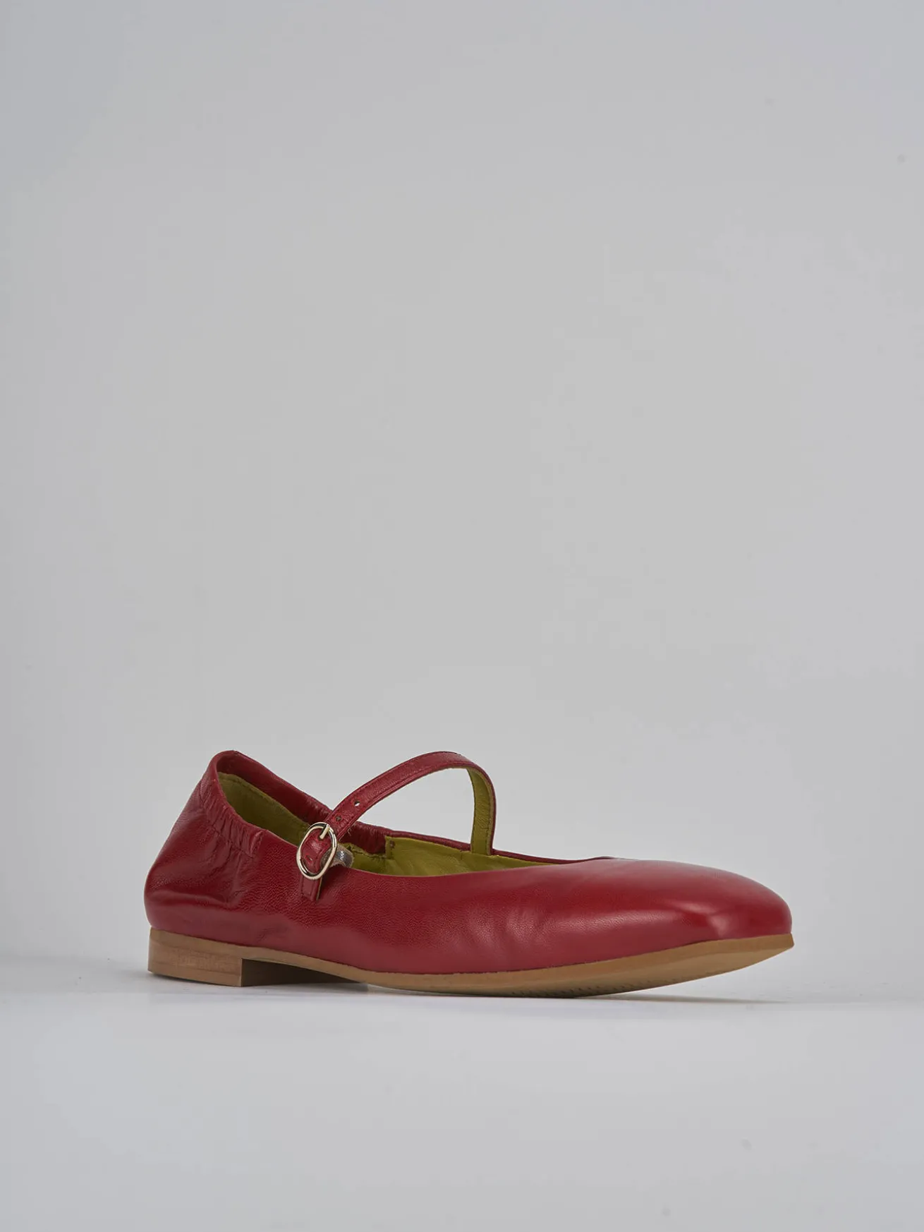 Ballerine tacco 1cm pelle rosso