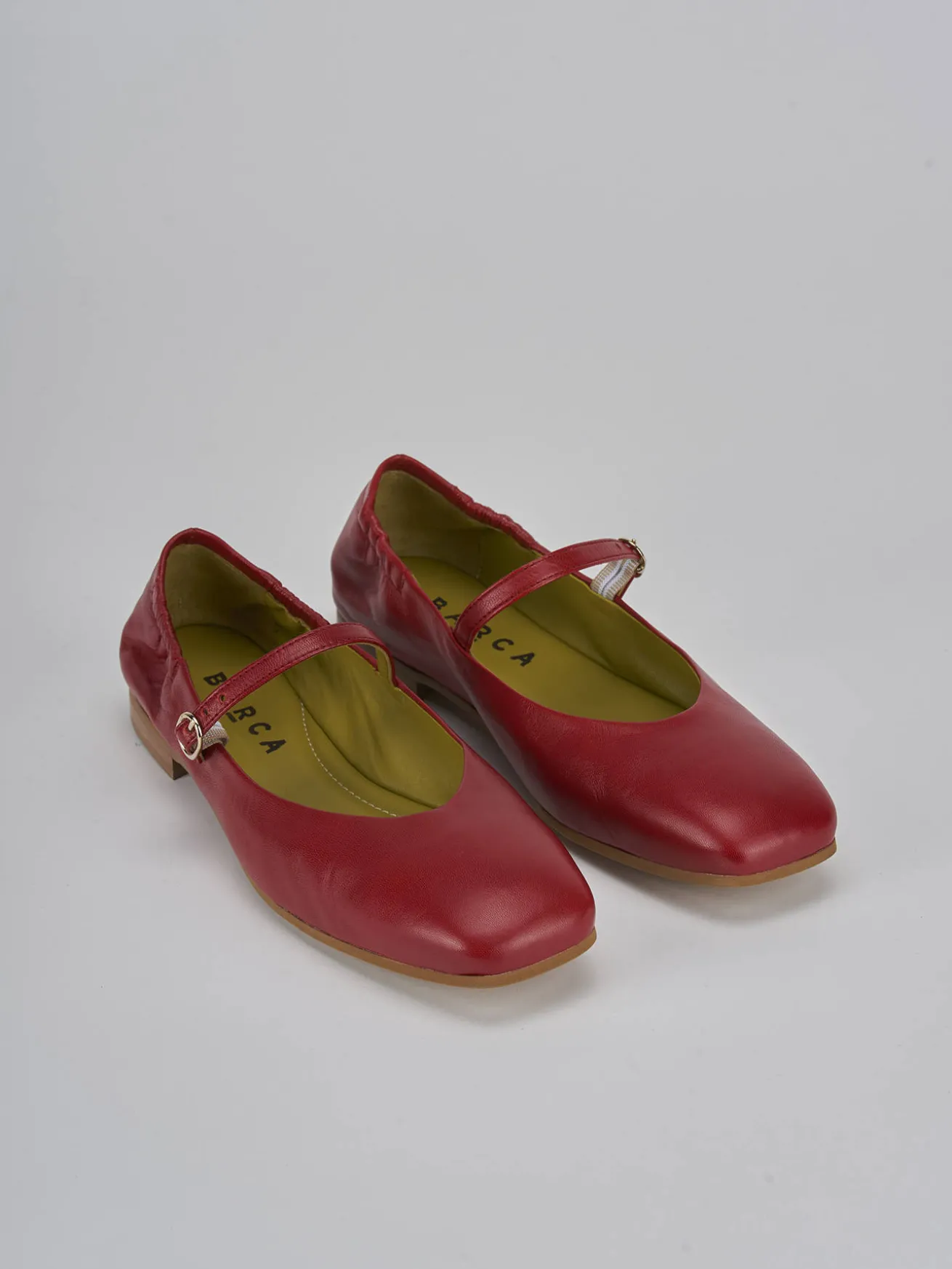Ballerine tacco 1cm pelle rosso