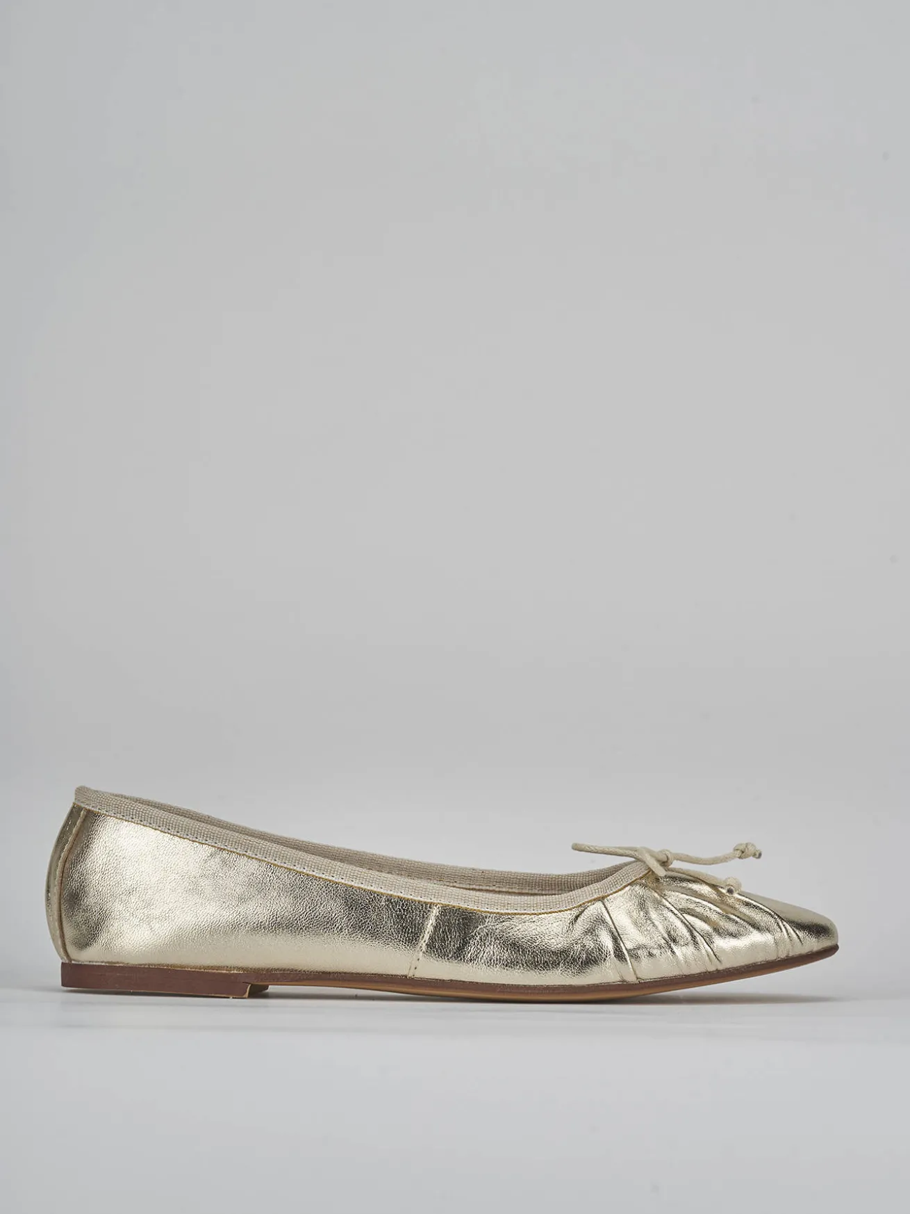 Ballerine tacco 1cm pelle oro