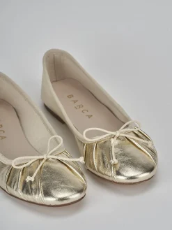 Ballerine tacco 1cm pelle oro