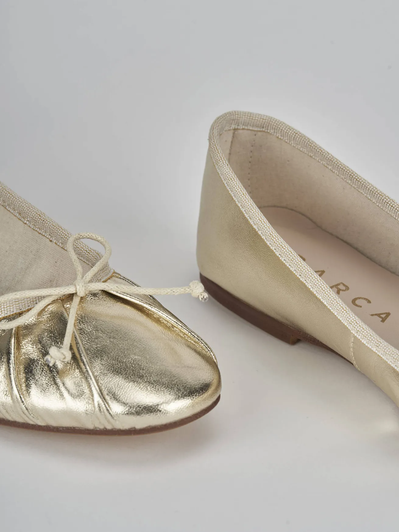 Ballerine tacco 1cm pelle oro