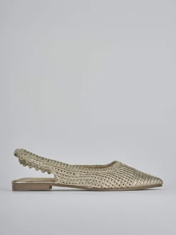 Ballerine tacco 1cm pelle oro