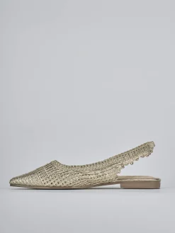 Ballerine tacco 1cm pelle oro