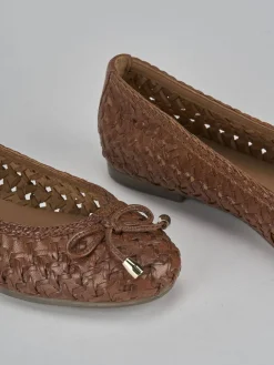 Ballerine tacco 1cm pelle marrone