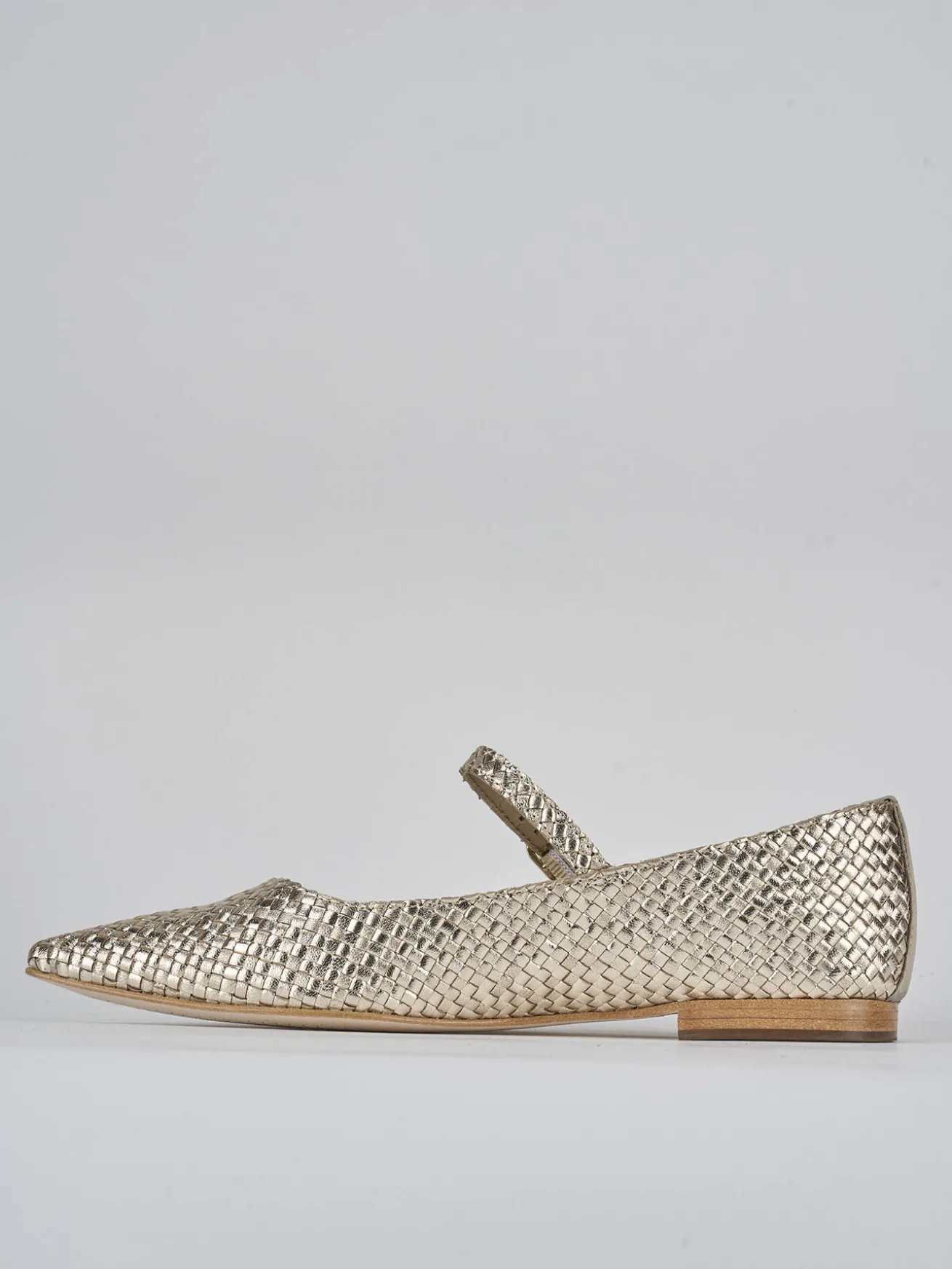 Ballerine tacco 1cm pelle oro