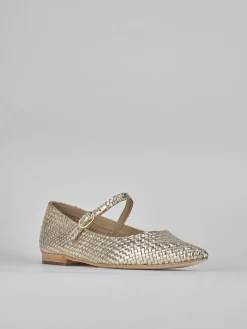 Ballerine tacco 1cm pelle oro