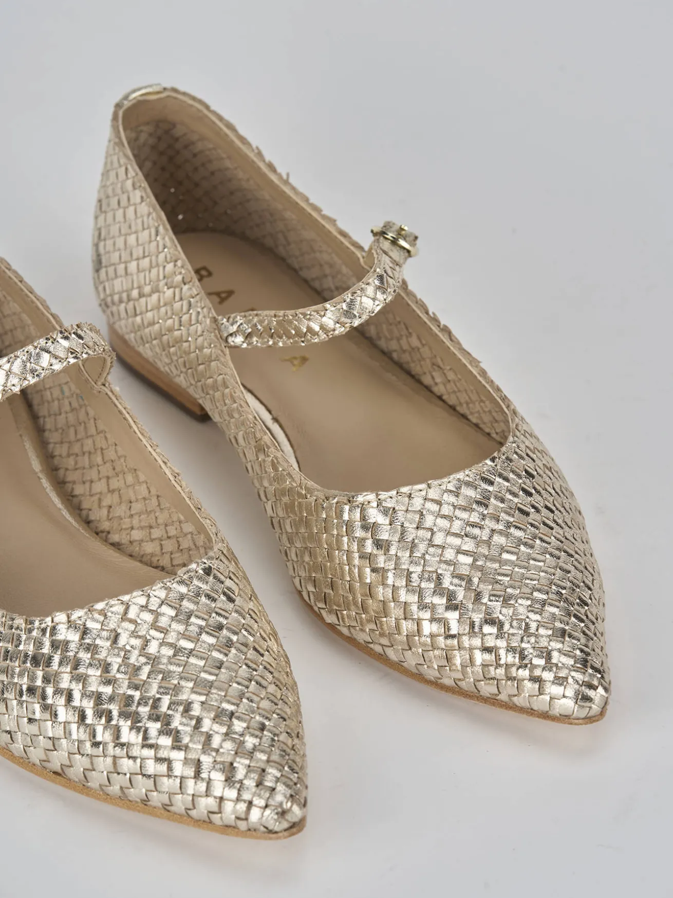 Ballerine tacco 1cm pelle oro