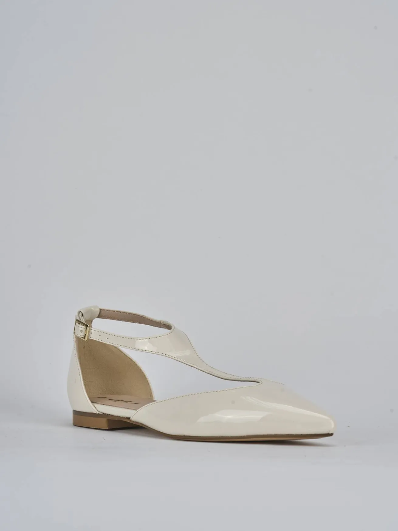 Ballerine tacco 1cm pelle bianco