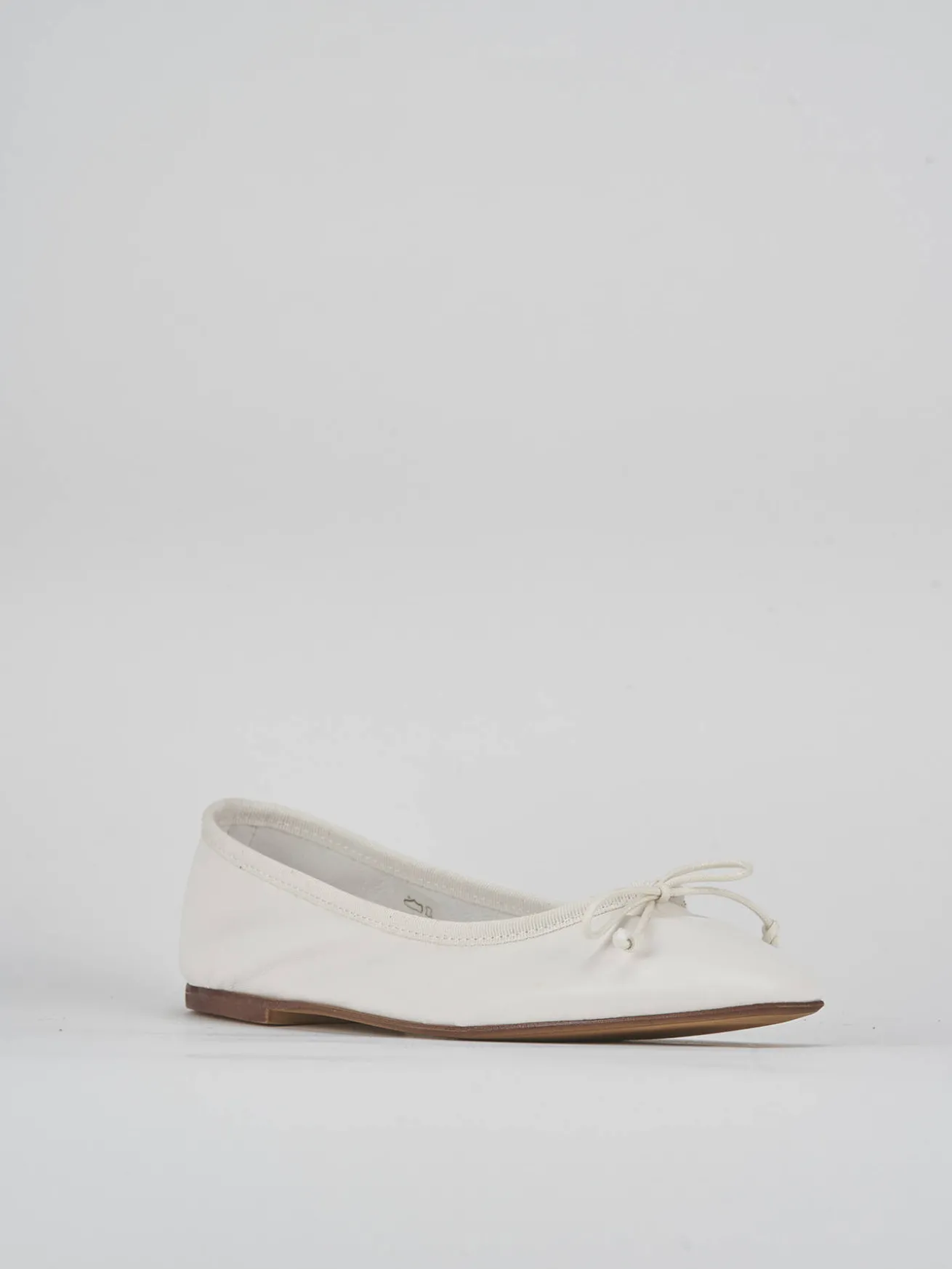 Ballerine tacco 1cm pelle bianco