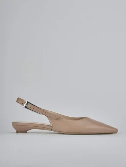 Ballerine tacco 2cm pelle marrone