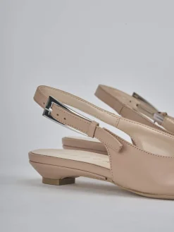 Ballerine tacco 2cm pelle marrone