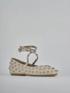 Ballerine tacco 1cm pelle beige