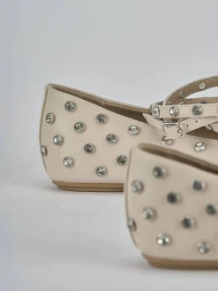 Ballerine tacco 1cm pelle beige