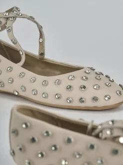 Ballerine tacco 1cm pelle beige