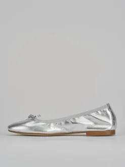 Ballerine tacco 1cm pelle argento