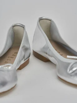 Ballerine tacco 1cm pelle argento