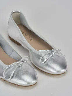 Ballerine tacco 1cm pelle argento