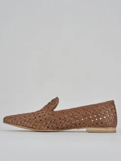 Ballerine tacco 1cm pelle marrone