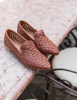 Ballerine tacco 1cm pelle marrone