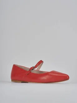 Ballerine tacco 1cm pelle rosso