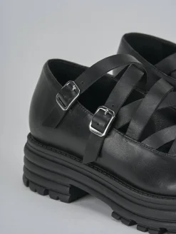 Ballerine tacco 1cm pelle nero