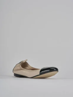 Ballerine tacco 1cm pelle beige