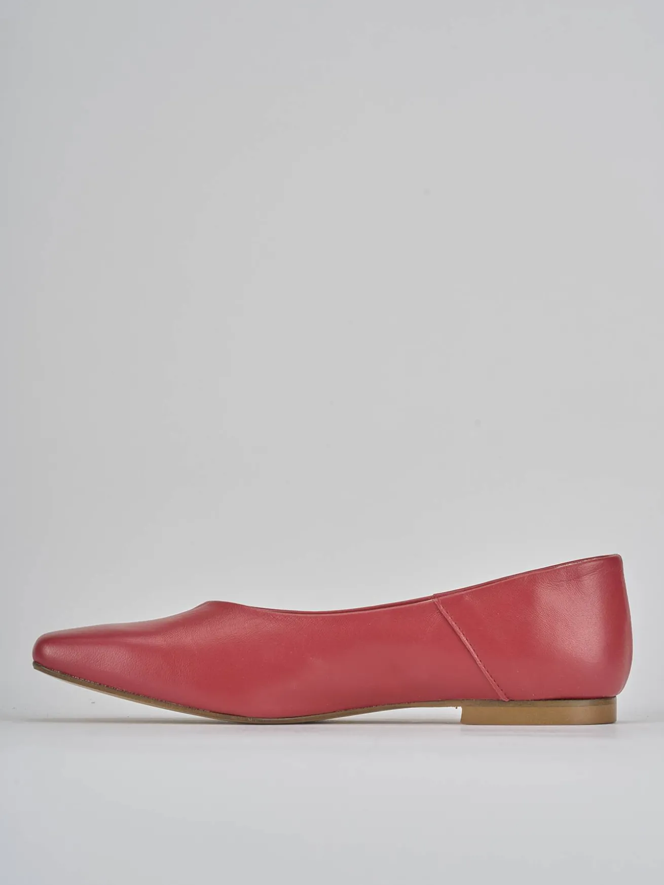 Ballerine tacco 1cm pelle rosso