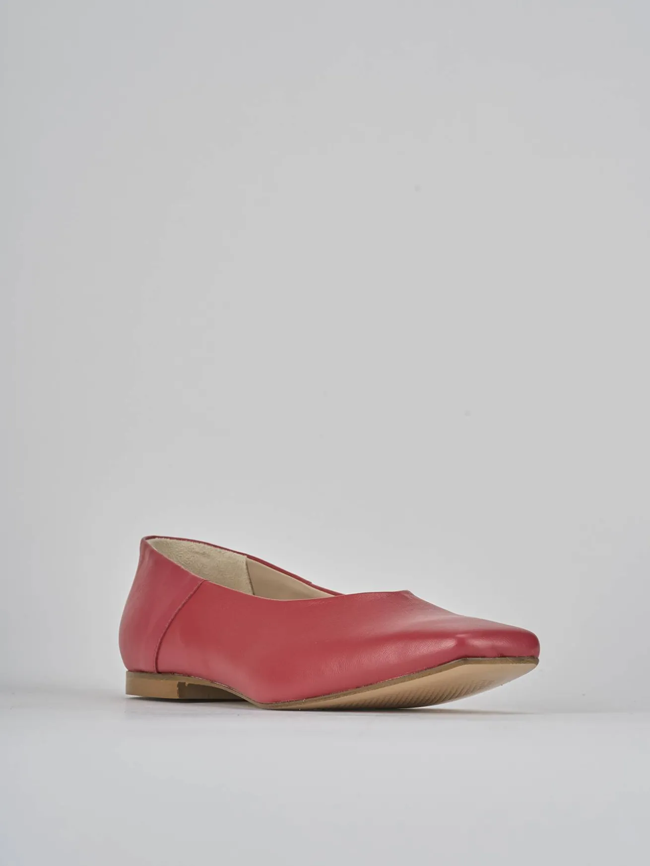 Ballerine tacco 1cm pelle rosso