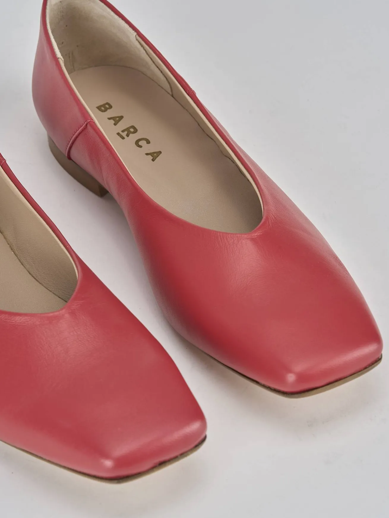 Ballerine tacco 1cm pelle rosso