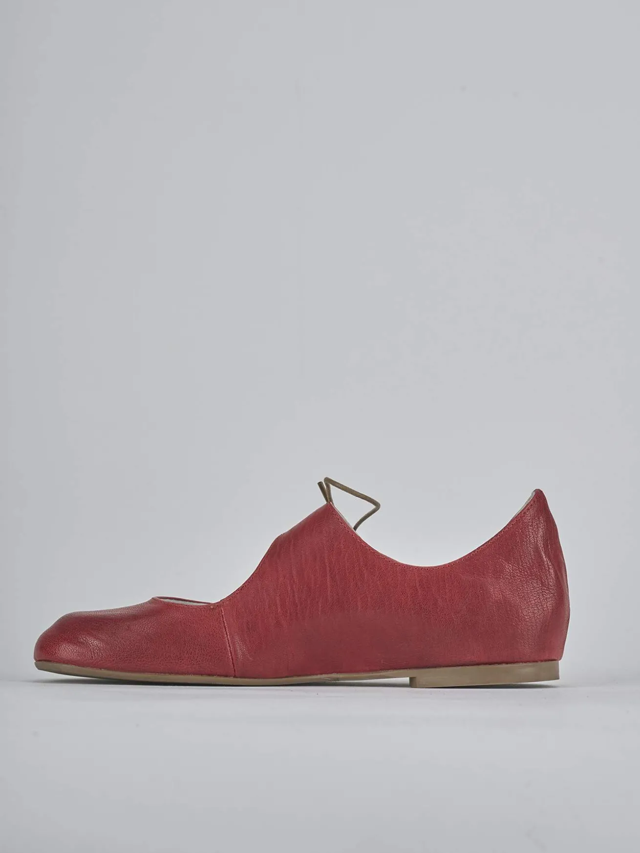 Ballerine tacco 1cm pelle rosso