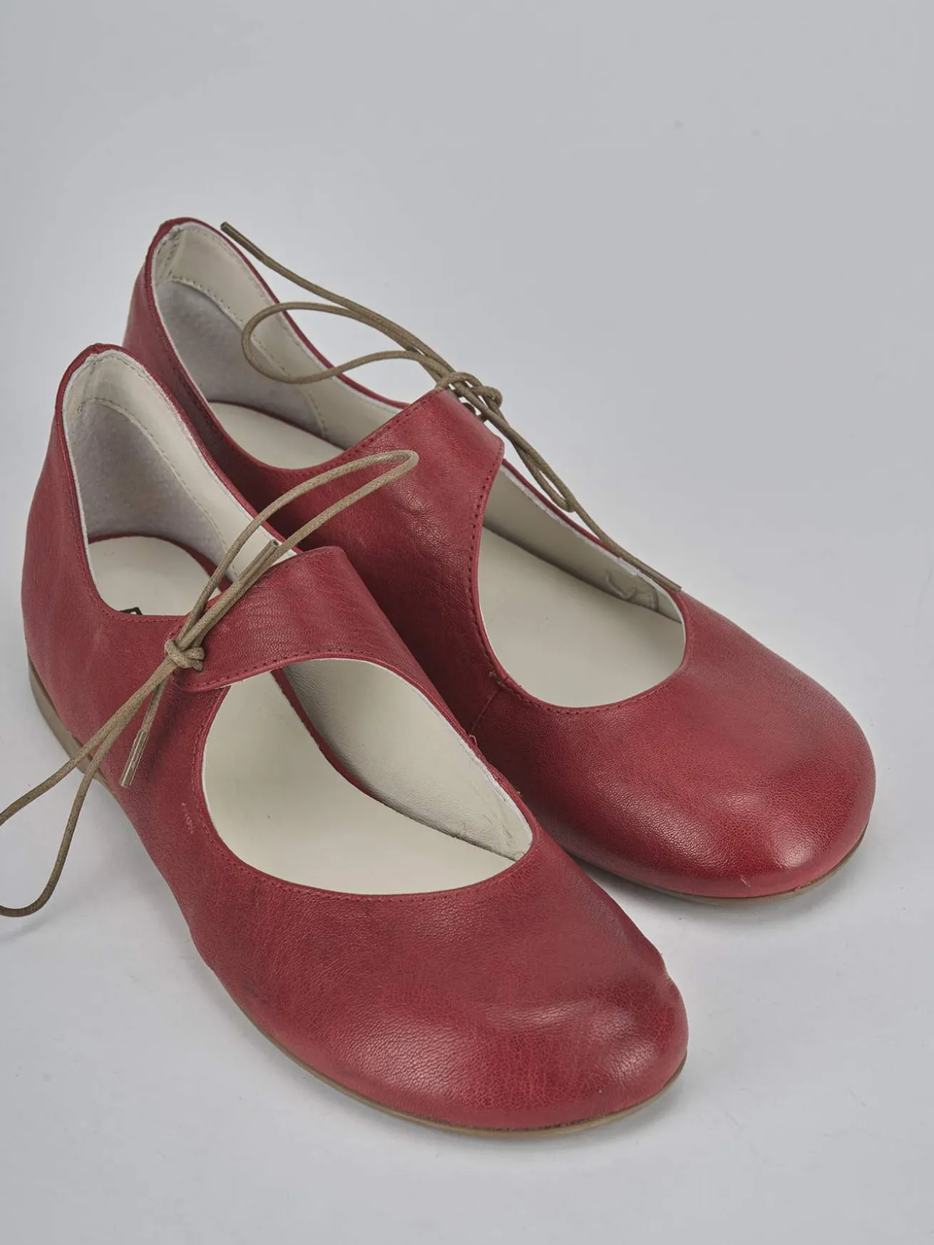 Ballerine tacco 1cm pelle rosso