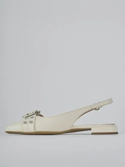 Ballerine tacco 1cm pelle bianco
