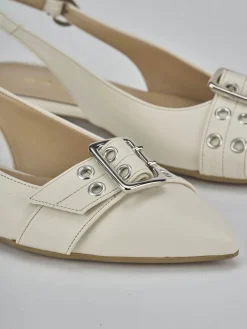 Ballerine tacco 1cm pelle bianco