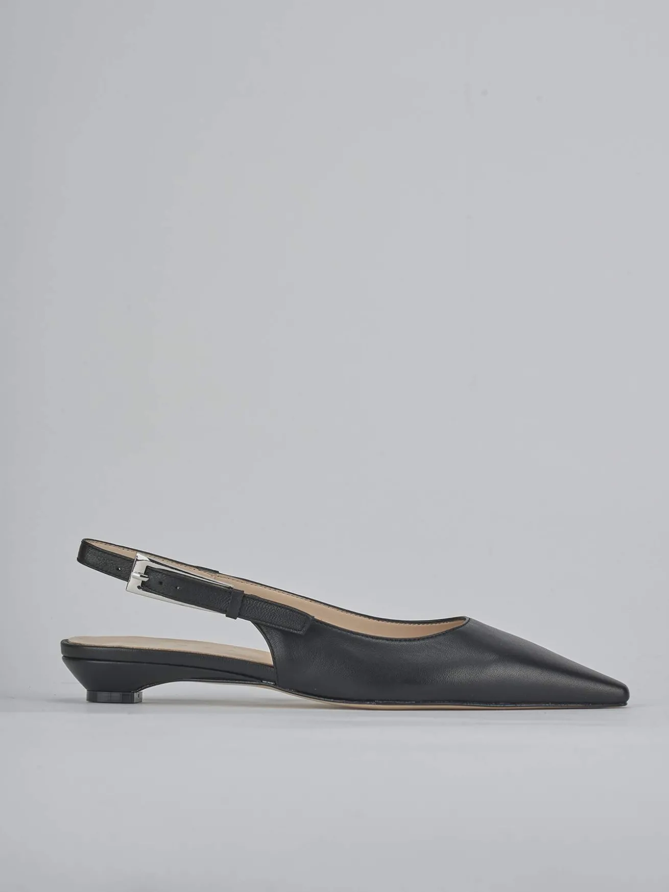 Ballerine tacco 2cm pelle nero
