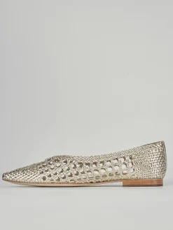 Ballerine tacco 1cm pelle oro