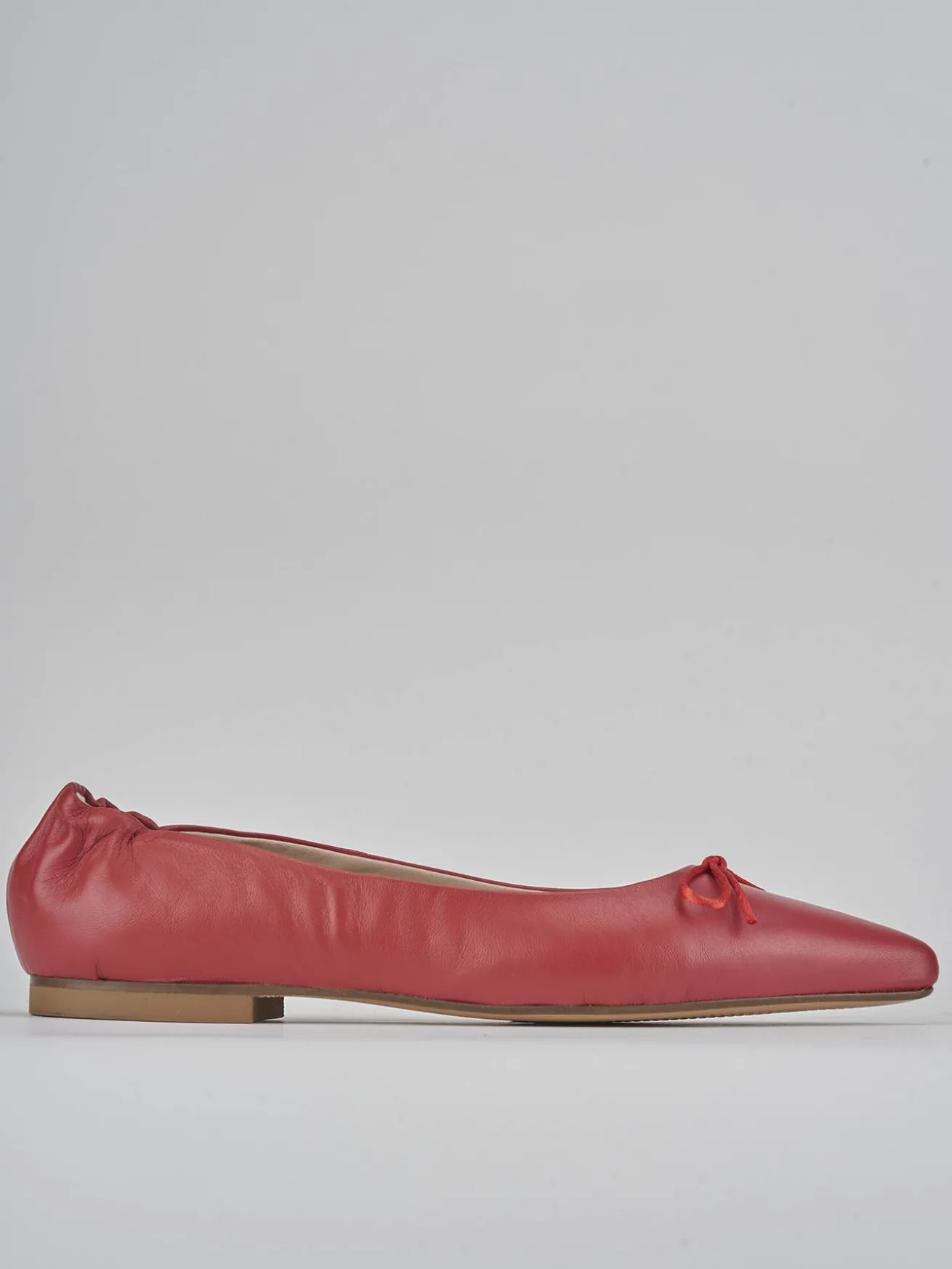 Ballerine tacco 1cm pelle rosso