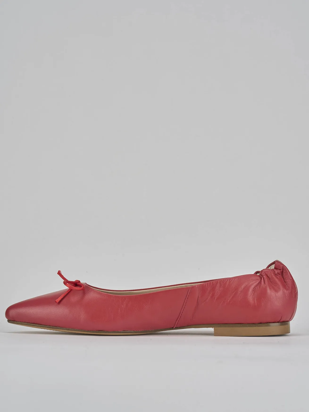 Ballerine tacco 1cm pelle rosso