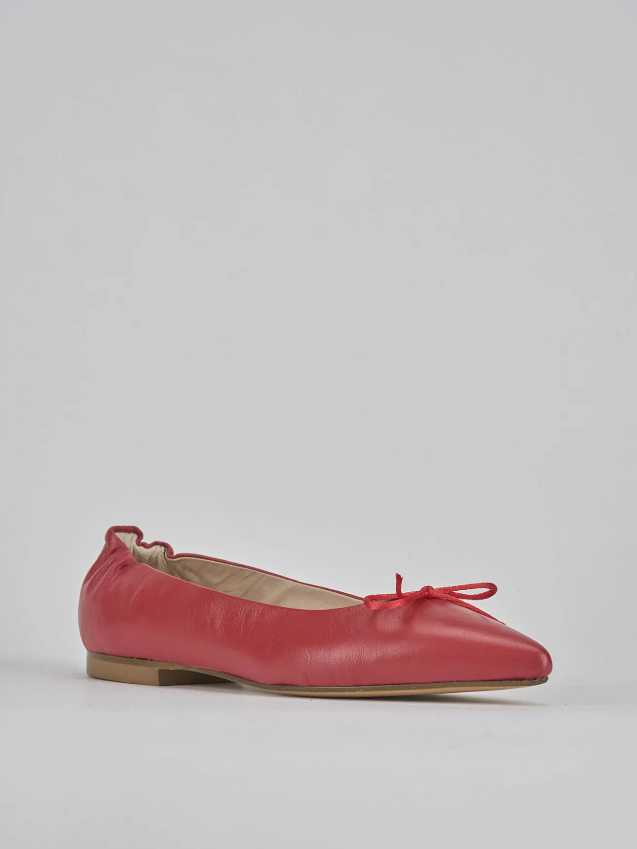 Ballerine tacco 1cm pelle rosso