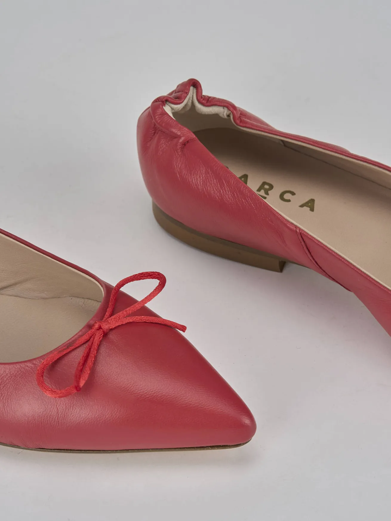 Ballerine tacco 1cm pelle rosso
