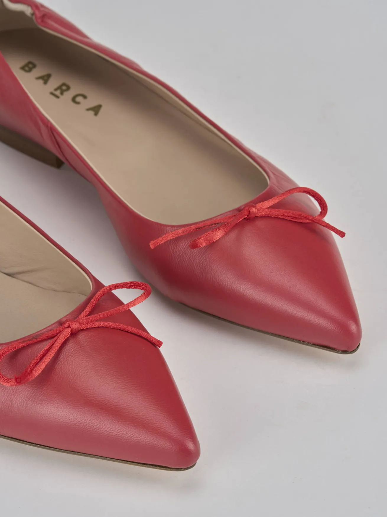 Ballerine tacco 1cm pelle rosso