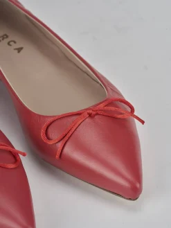 Ballerine tacco 1cm pelle rosso